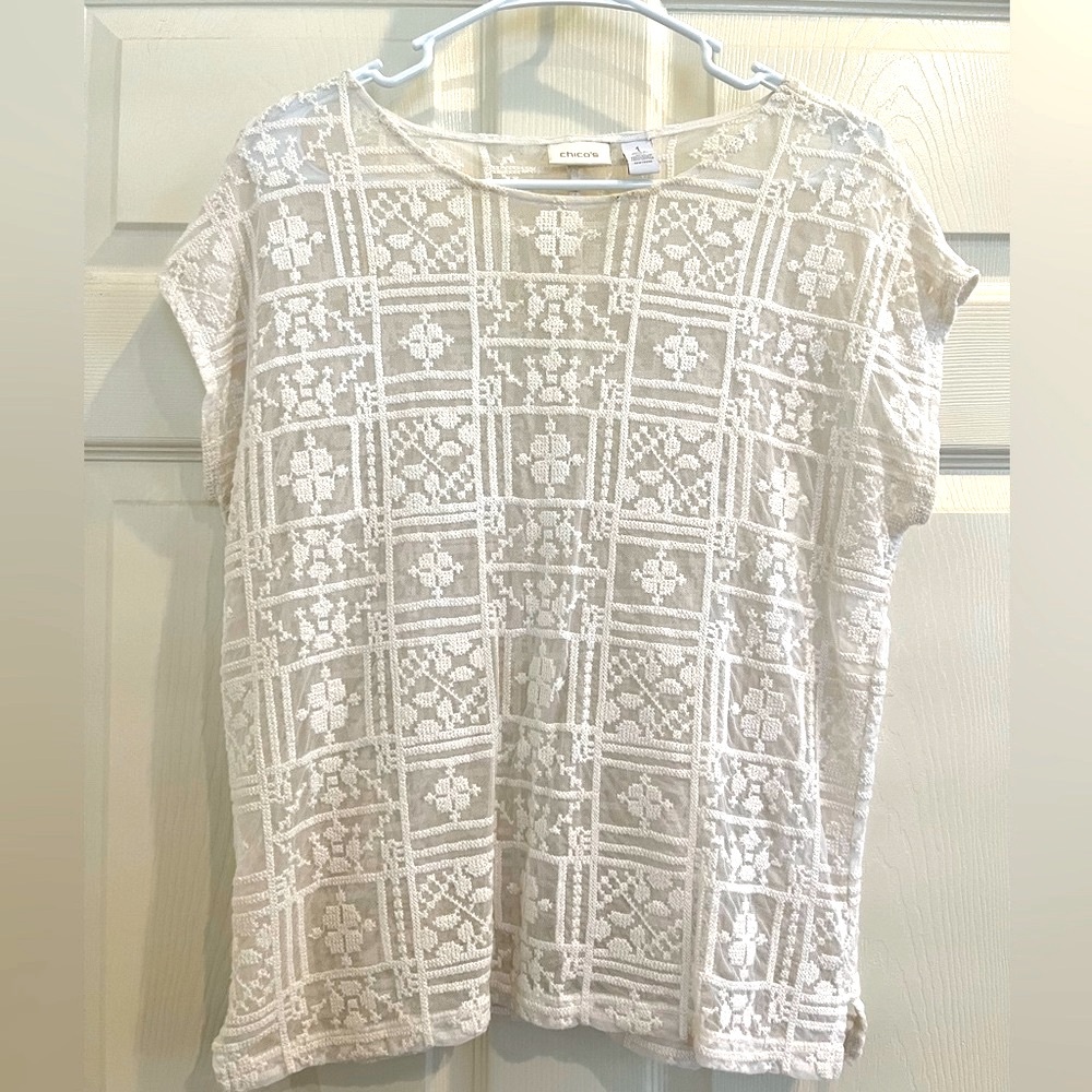 CHICO’S sheer lace top